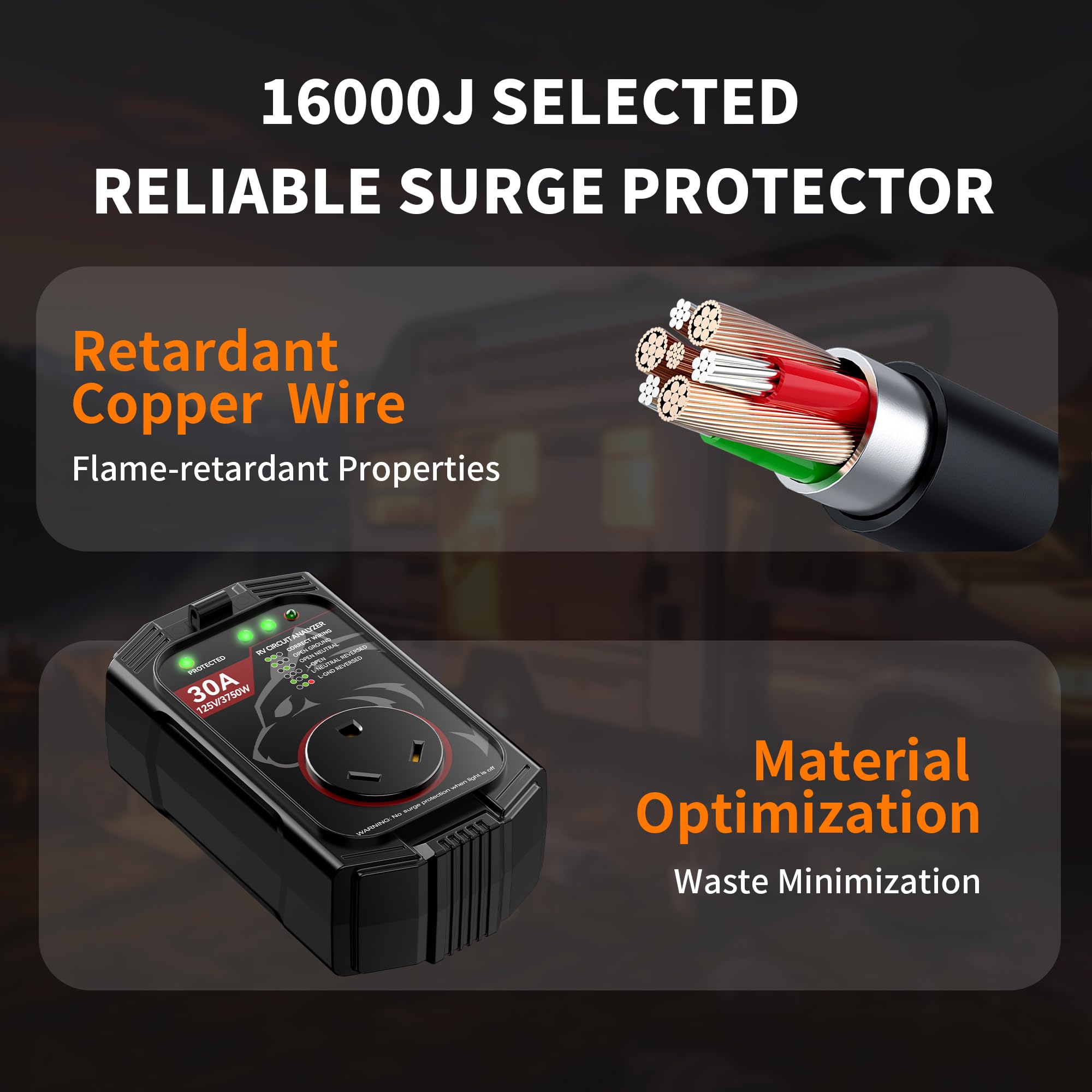 Vehiker plug-and-play RV surge protector enabling quick, safe hookups