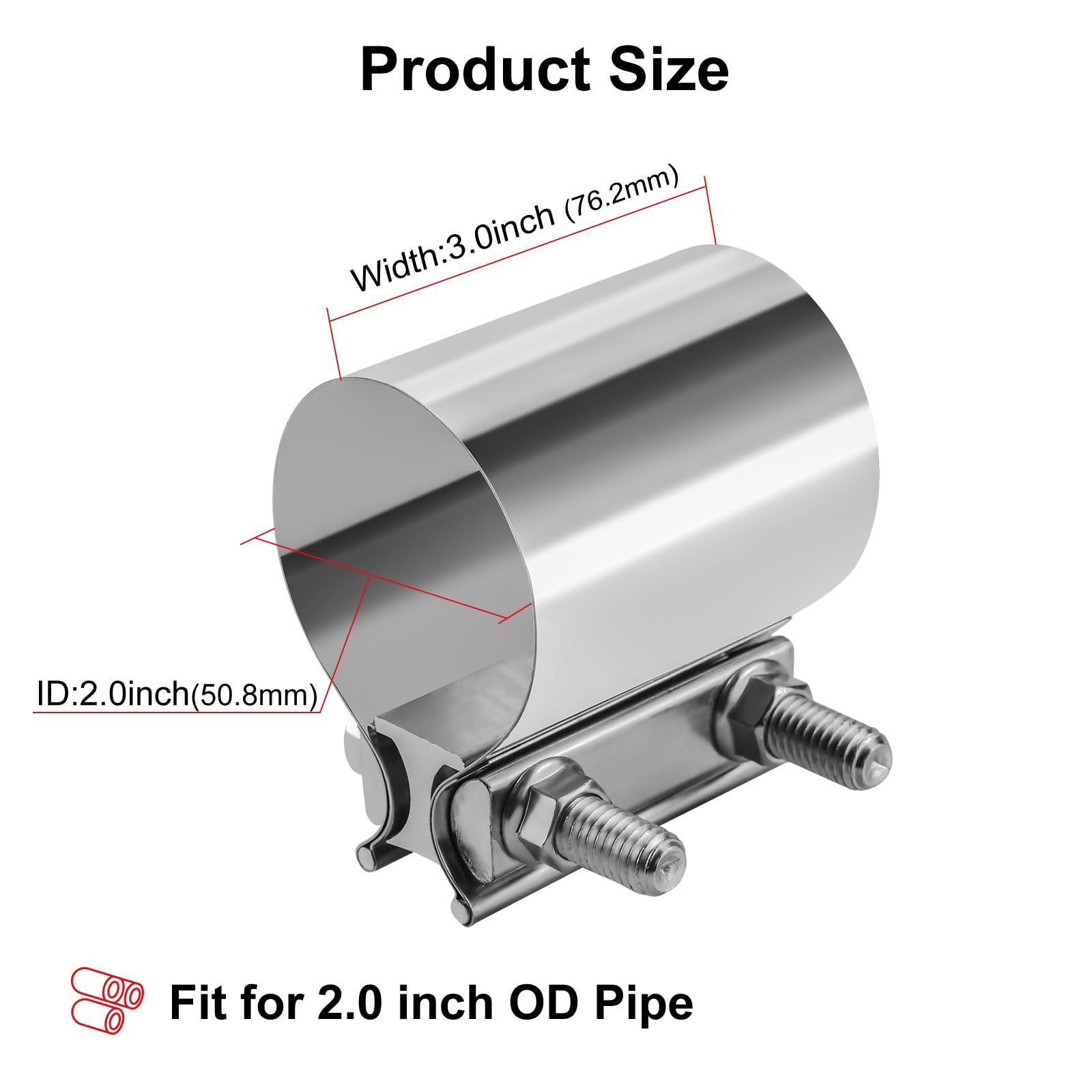 VehiMata stainless steel band clamp provides durable, secure butt joint connections.