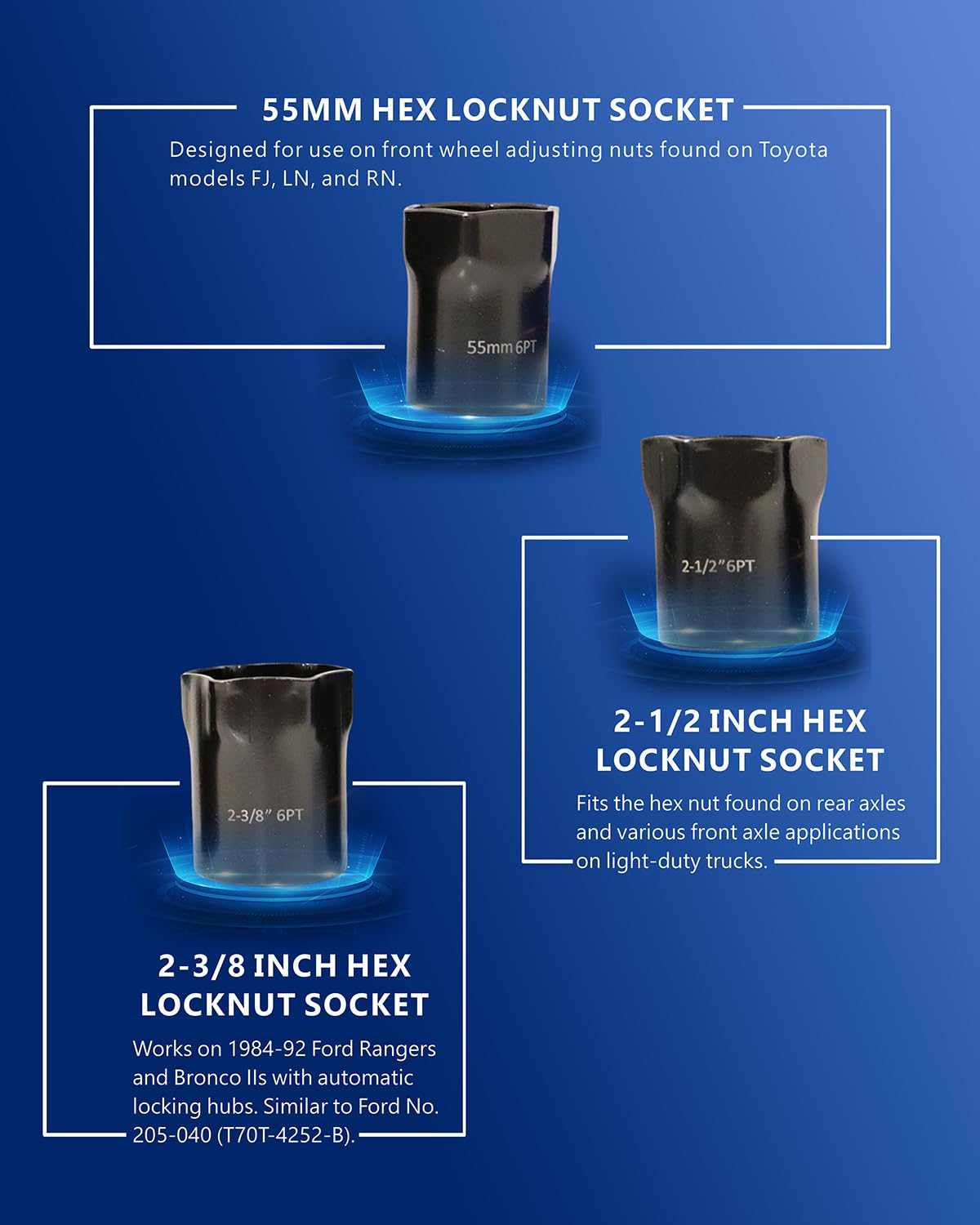 VEHIRETL 2-9-16-inch rounded hex locknut socket broadens shop capabilities