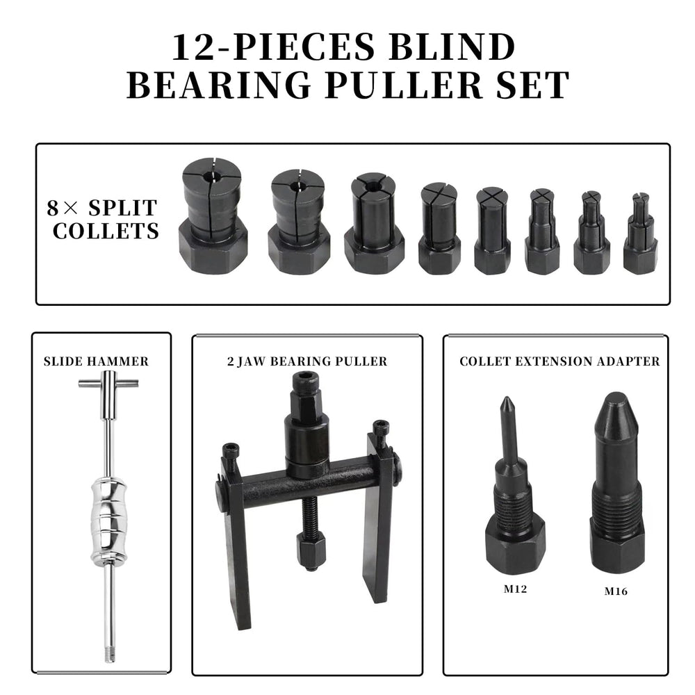 VEHIRETL slide hammer with 2-jaw puller enables precise bearing removal.