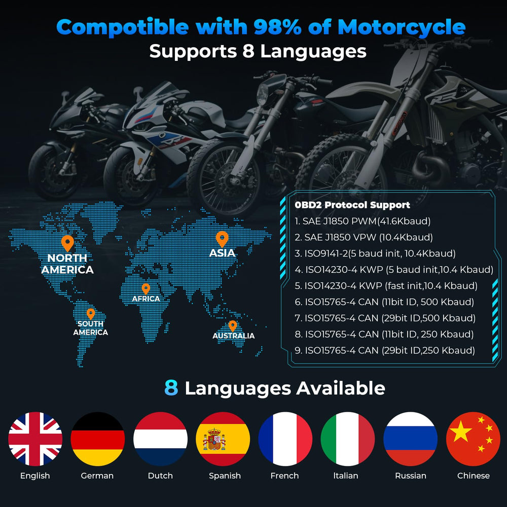 VEHLIVE V880 MOTO wide-brand compatibility across major motorcycle brands
