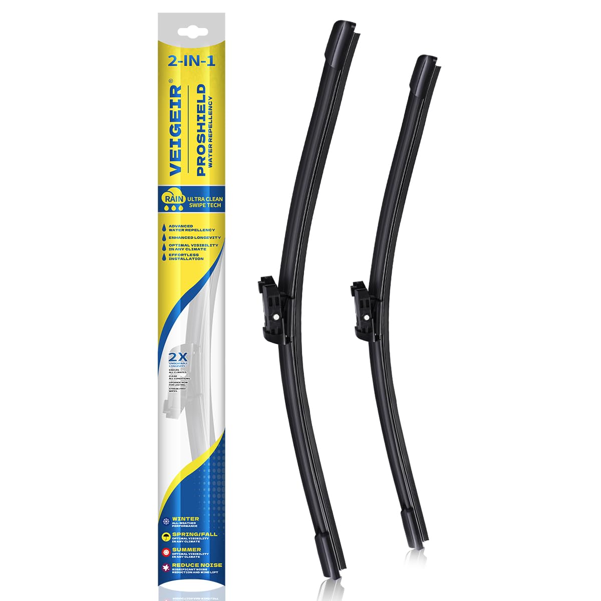 VEIGEIR 24-19 front wipers package for quick replacement.