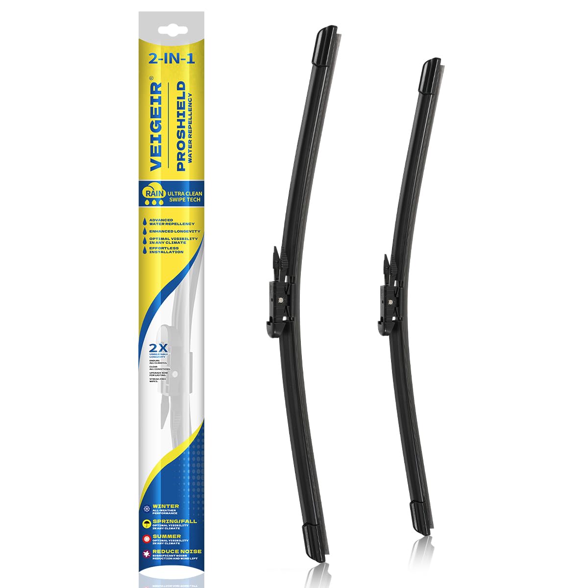 VEIGEIR 28-inch front wiper blade on driver side for rain clearance