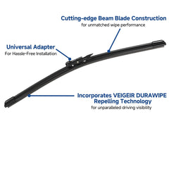 VEIGEIR 28-inch front wiper blade on passenger side improves visibility