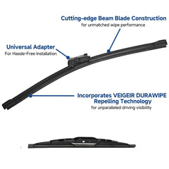VEIGEIR 17in windshield wiper blade for Equinox rear, smooth wiping.