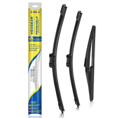 VEIGEIR 3-pack wiper blades for Jeep Renegade with clear view on the 22-inch front blade