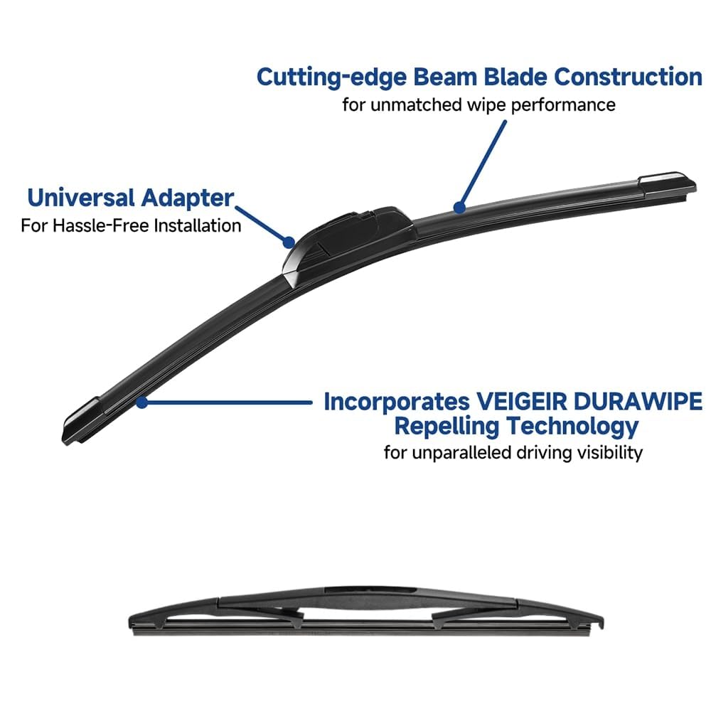 VEIGEIR 3-pack Honda Fit 14-inch front passenger blade close-up shows durable zinc-base construction