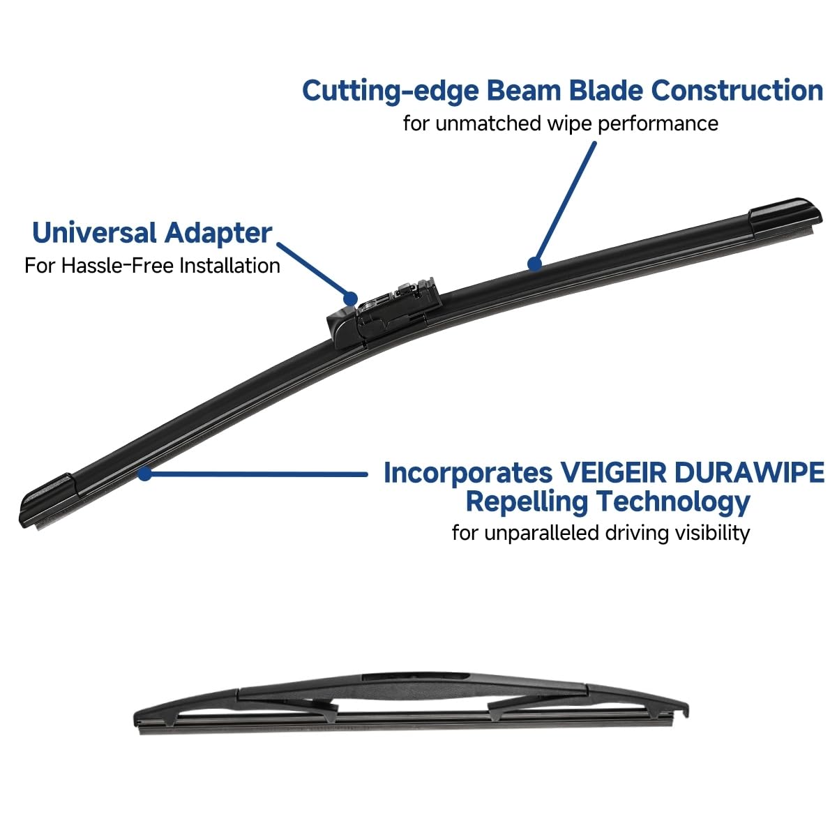 VEIGEIR Forester 26-inch front wiper blade front view highlights smooth wiping.