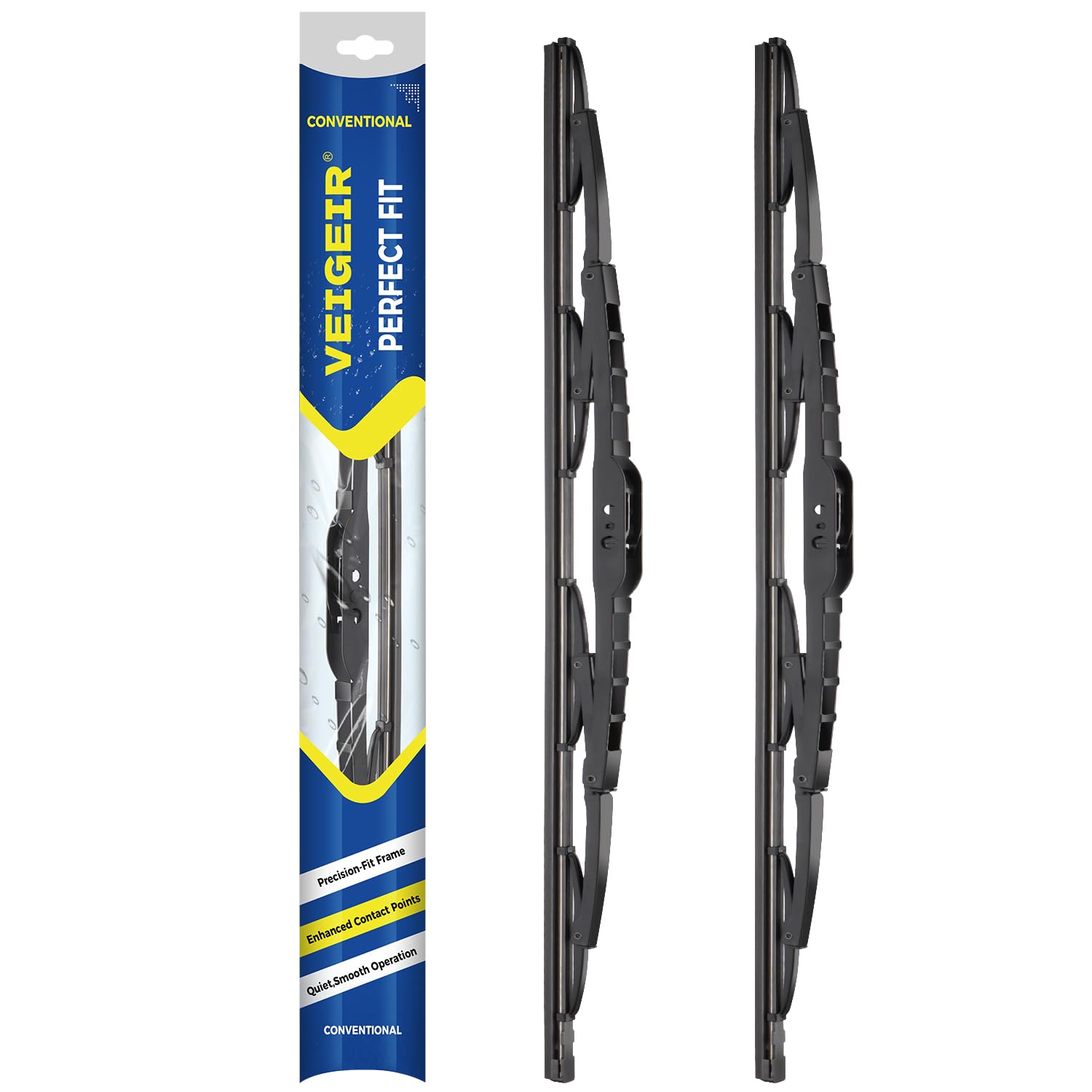 VEIGEIR Jeep Wrangler front wiper blades for precise wipes in rain and snow.