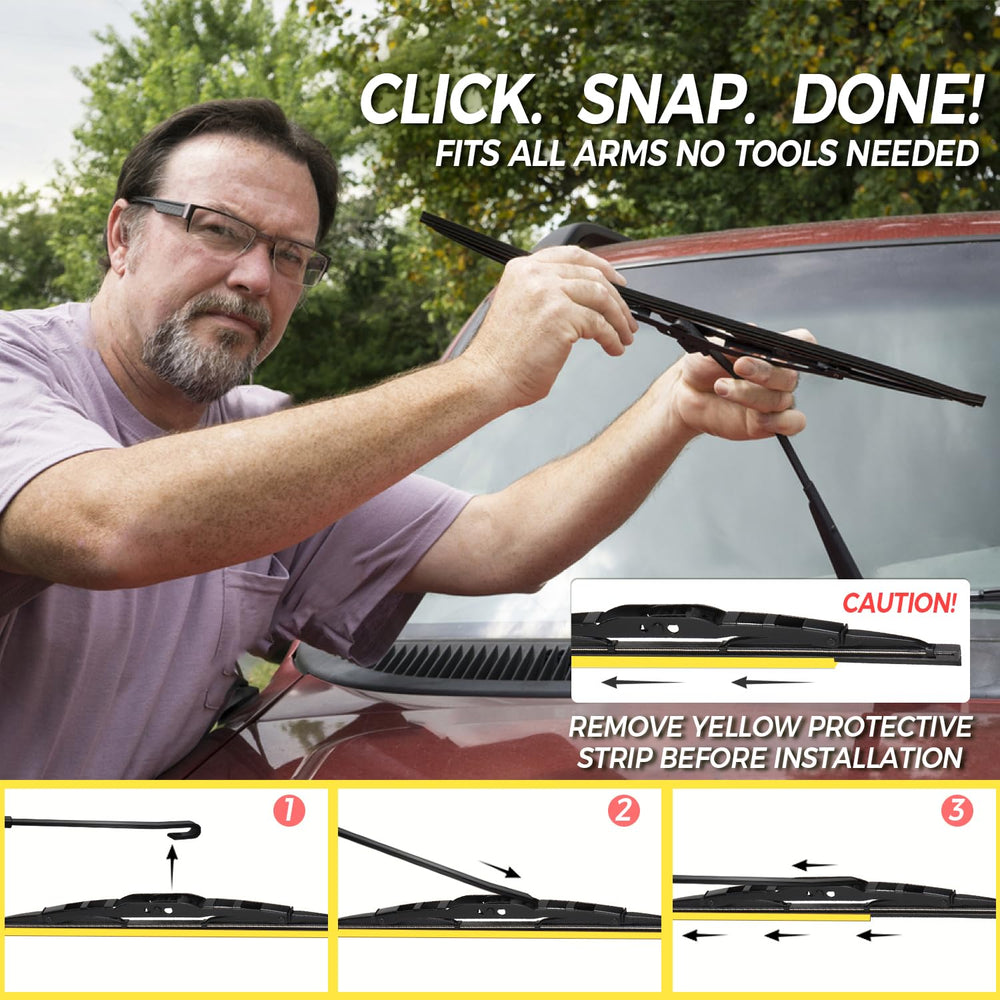 VEIGEIR silent glide reduces chatter for a smooth windshield sweep.