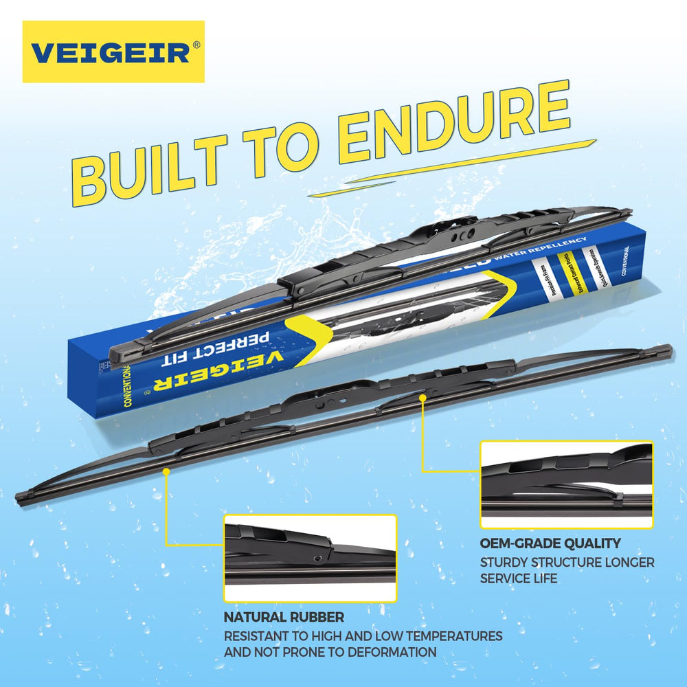 VEIGEIR steel frame construction delivers durable, even pressure for crystal-clear visibility.