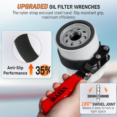 VEIYIE anti-slip nylon strap enhances grip on oily surfaces.