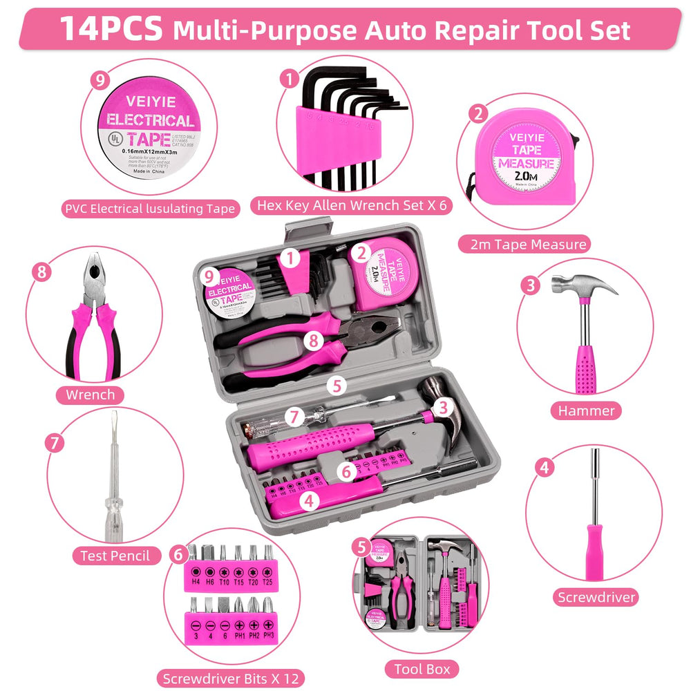 VEIYIE pink safety hammer for quick escape from a vehicle