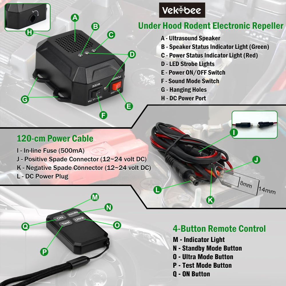 Vekibee remote control used to switch modes conveniently without hood access