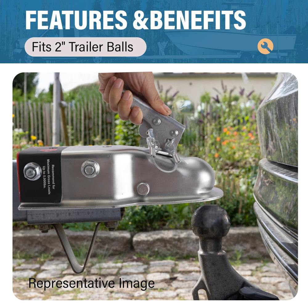 VEKINSE 5,000-lb capacity supports utility and equipment trailers.