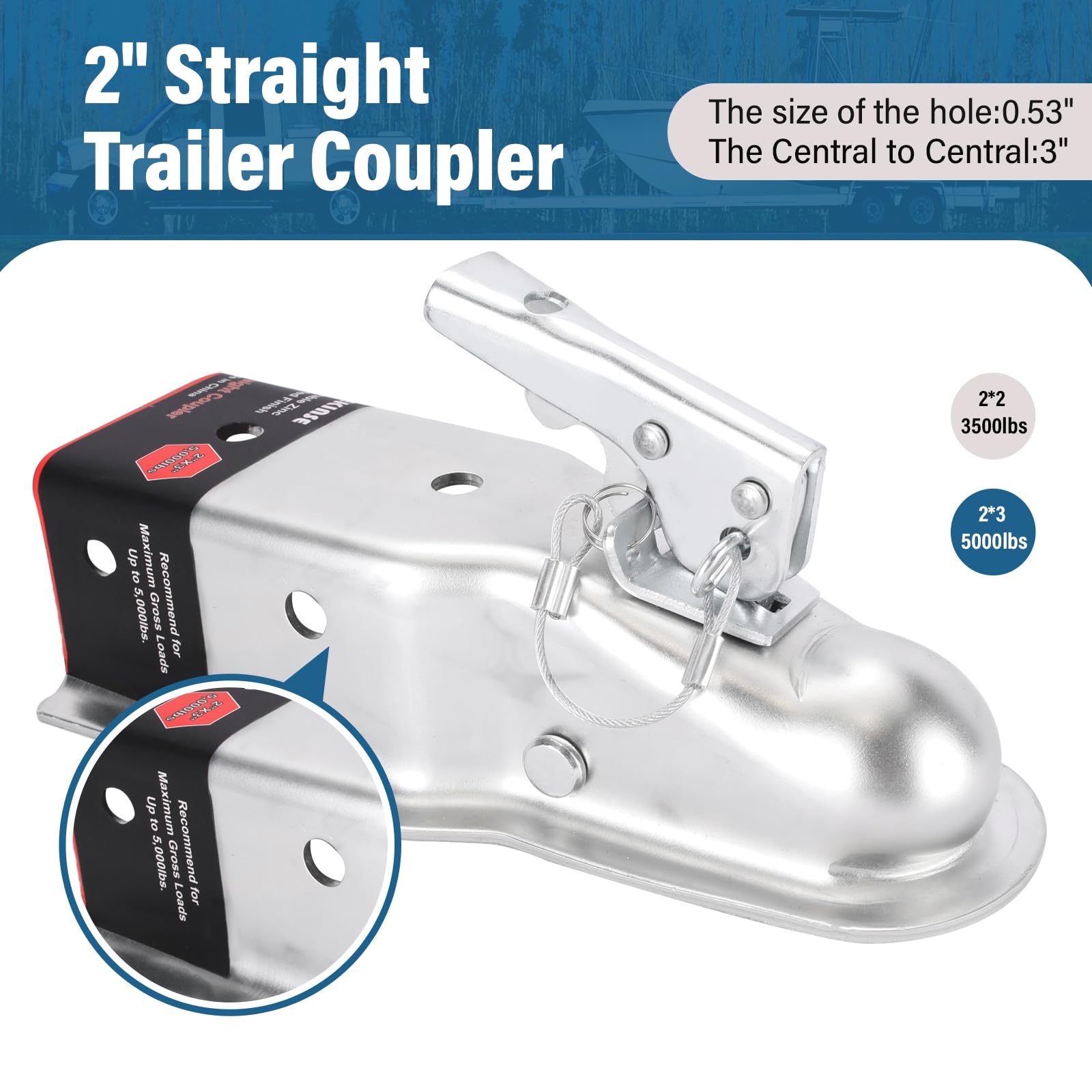 VEKINSE Security holes work with pins or locks for added protection.