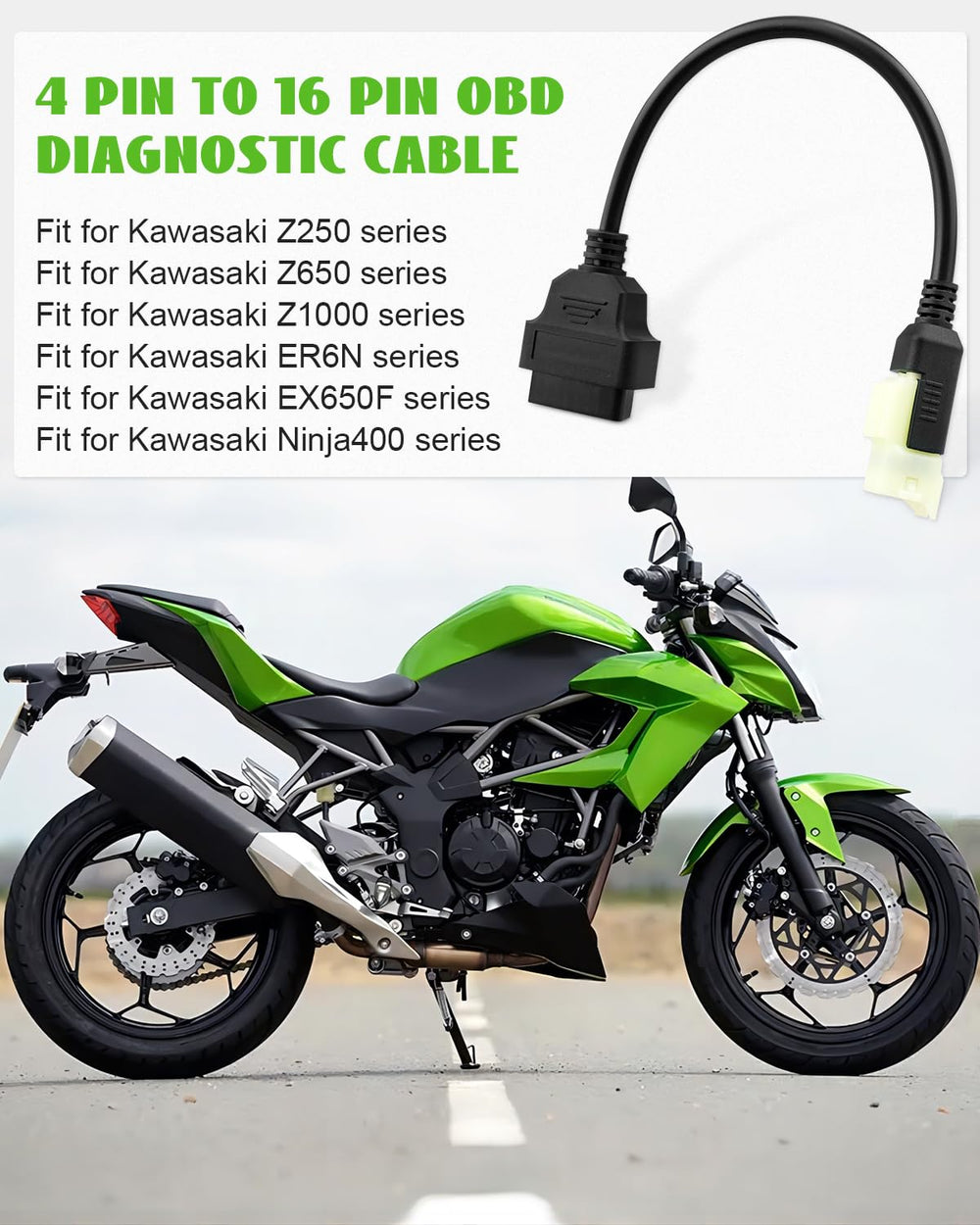 VelvetunVillay Kawasaki Z250 connector enables quick motorcycle diagnostics