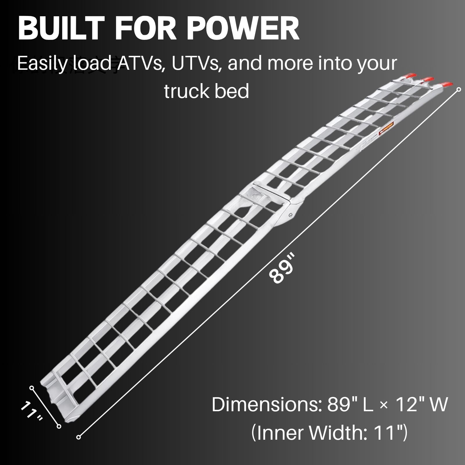 VENDAV ATV ramps crossbar rungs provide traction during loading