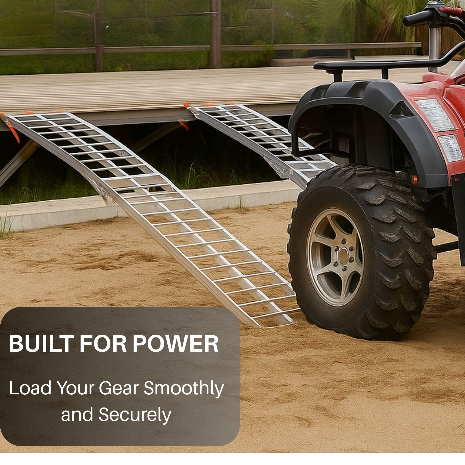 VENDAV ATV ramps folded for compact 44.5 inch storage