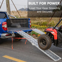 Punched-plate traction surface provides grip during dirt bike loading with VENDAV ramp