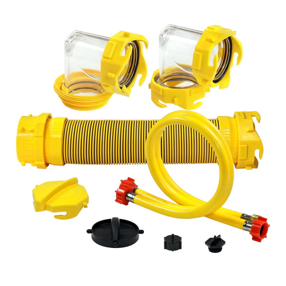 Venustank kit includes hoses, adapters, and caps for ready deployment.