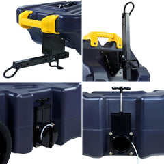 Venustank 30-gallon tank and tow bar enabling suitcase-like rolling.