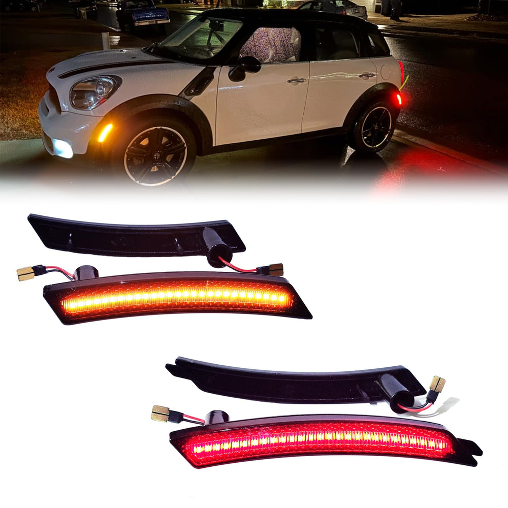 Venyeeda LED front amber side marker with smoked lens for MINI Cooper enhances night visibility