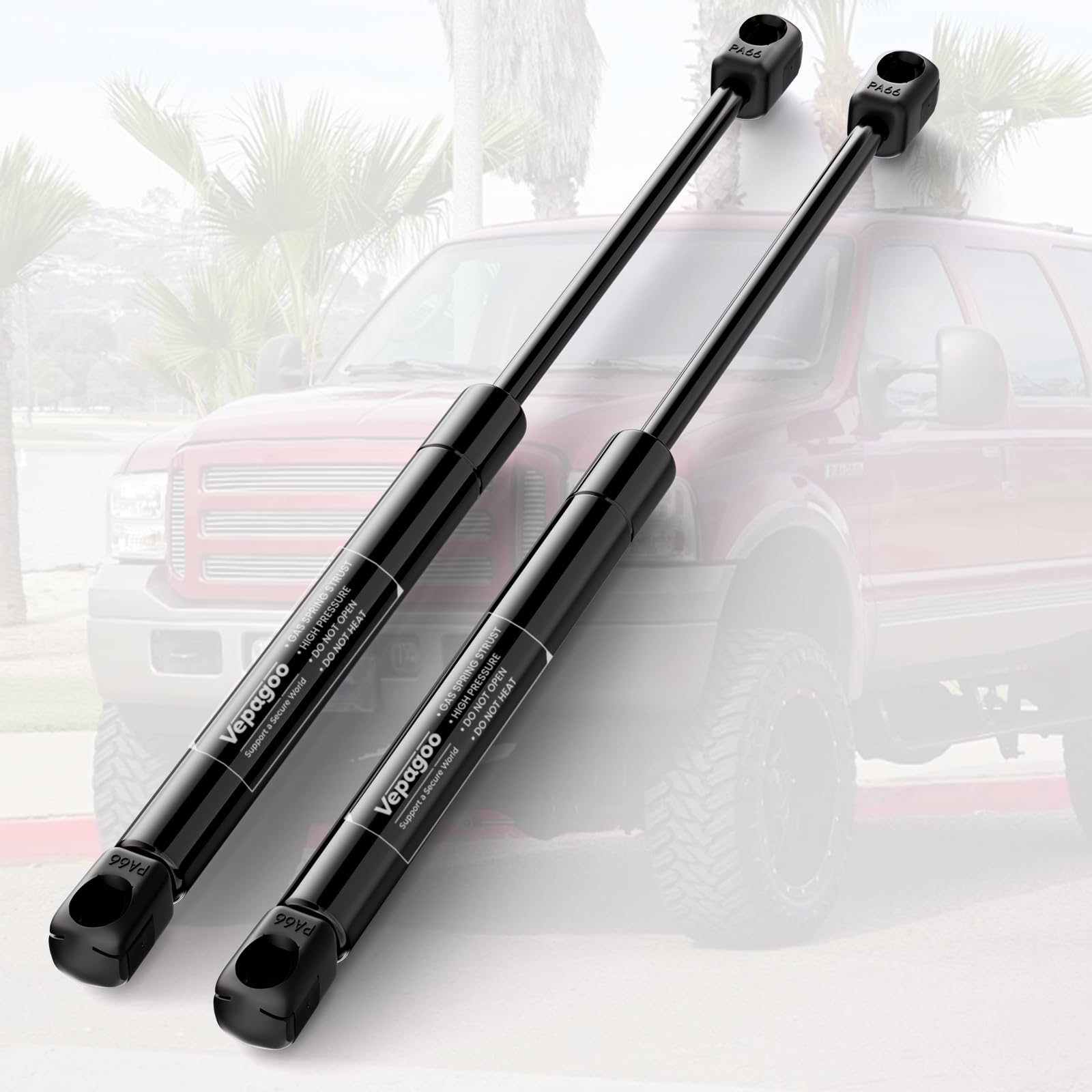 Vepagoo 6421 rear window strut for Ford Excursion improves ease of rear glass lifting.