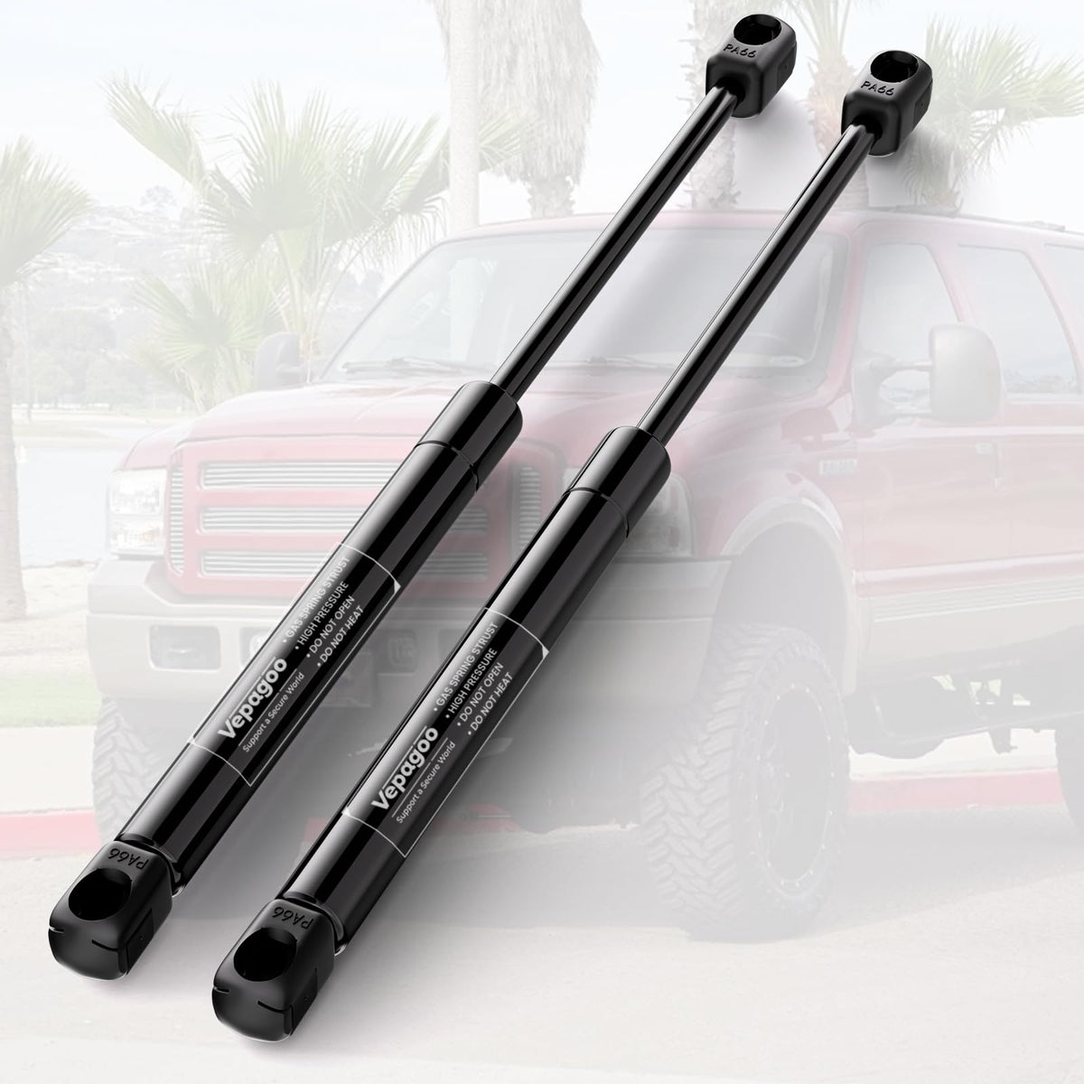 Vepagoo 6421 rear window strut for Ford Excursion improves ease of rear glass lifting.