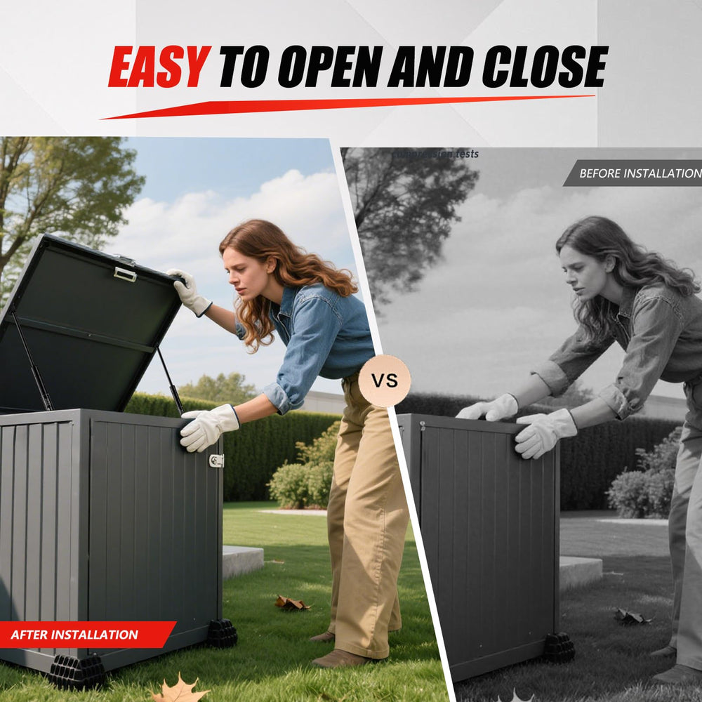 Vepagoo compartment door gas strut improves lid stability.
