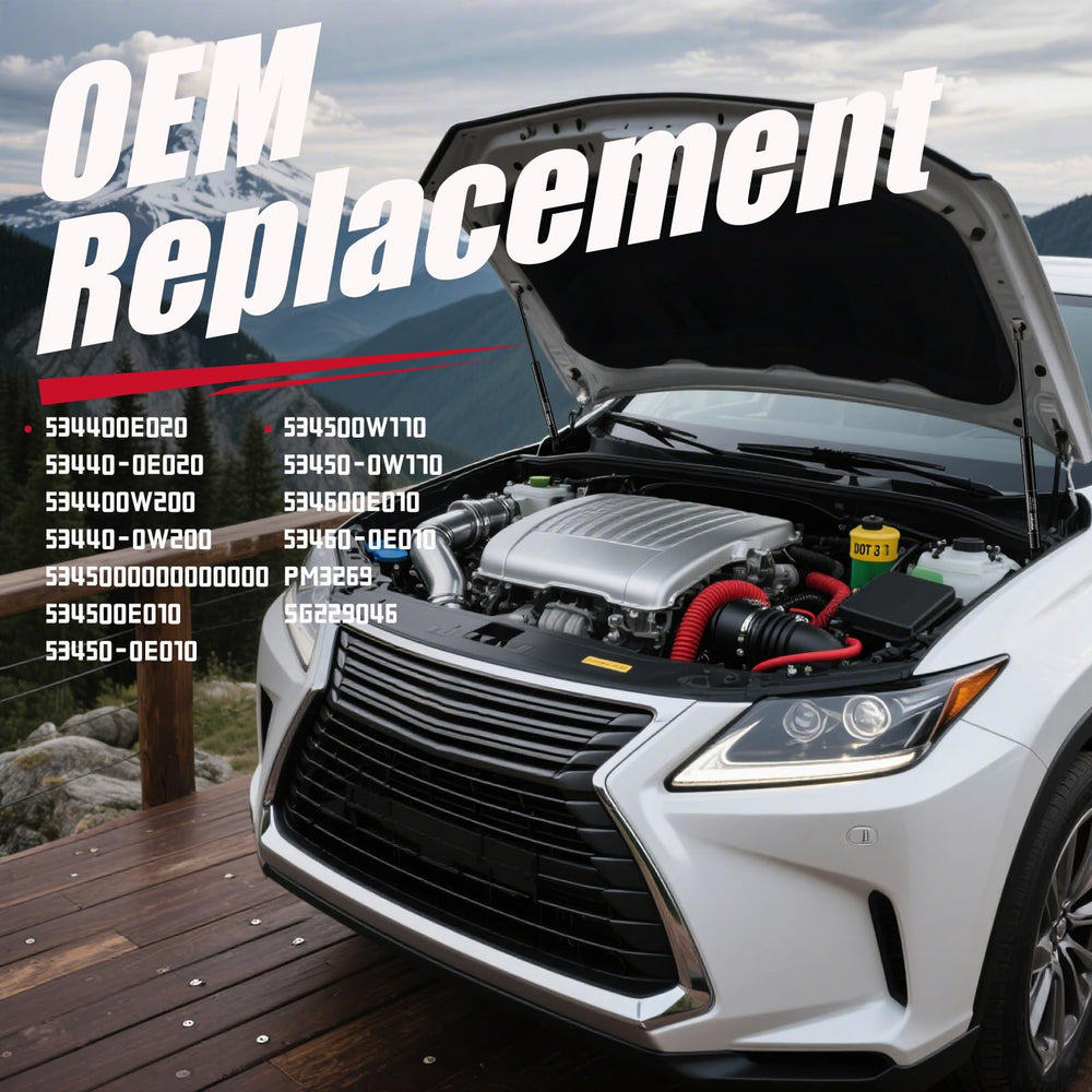 Easy installation with a screwdriver for quick hood lift upgrades.
