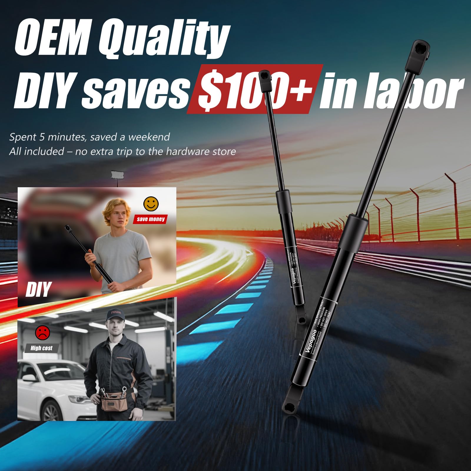 Vepagoo easy-install design requires no special tools or extensive setup.