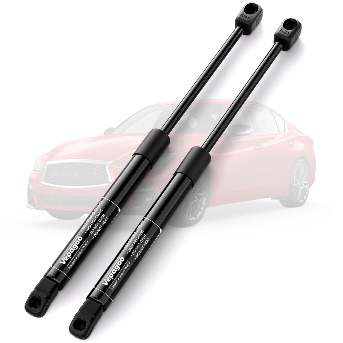 Vepagoo front hood struts assembly for Infiniti Q50 with smooth opening