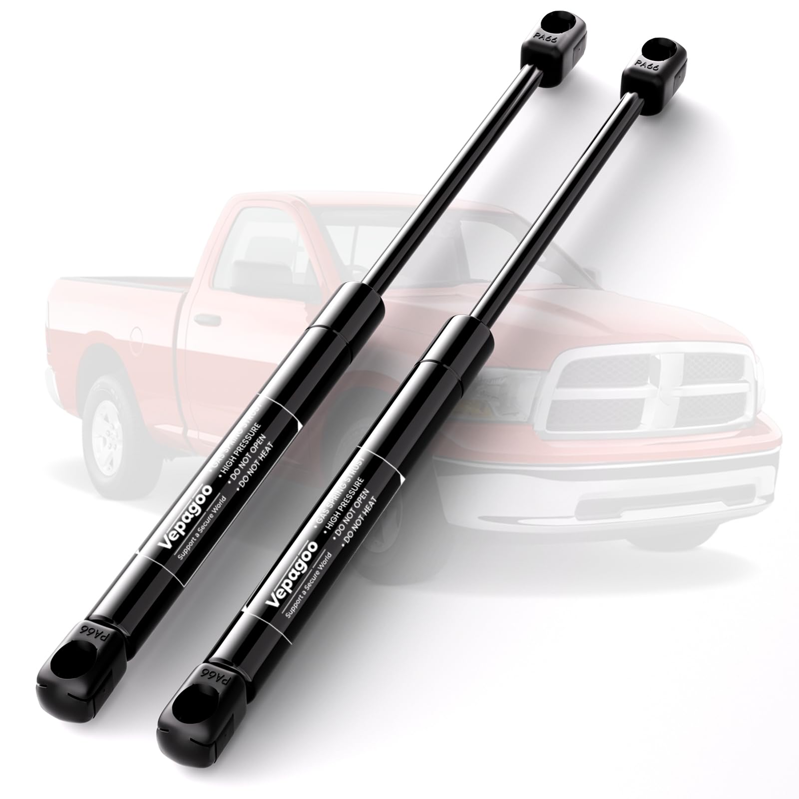 Vepagoo hood struts installed on Ram 1500 for smooth lifting