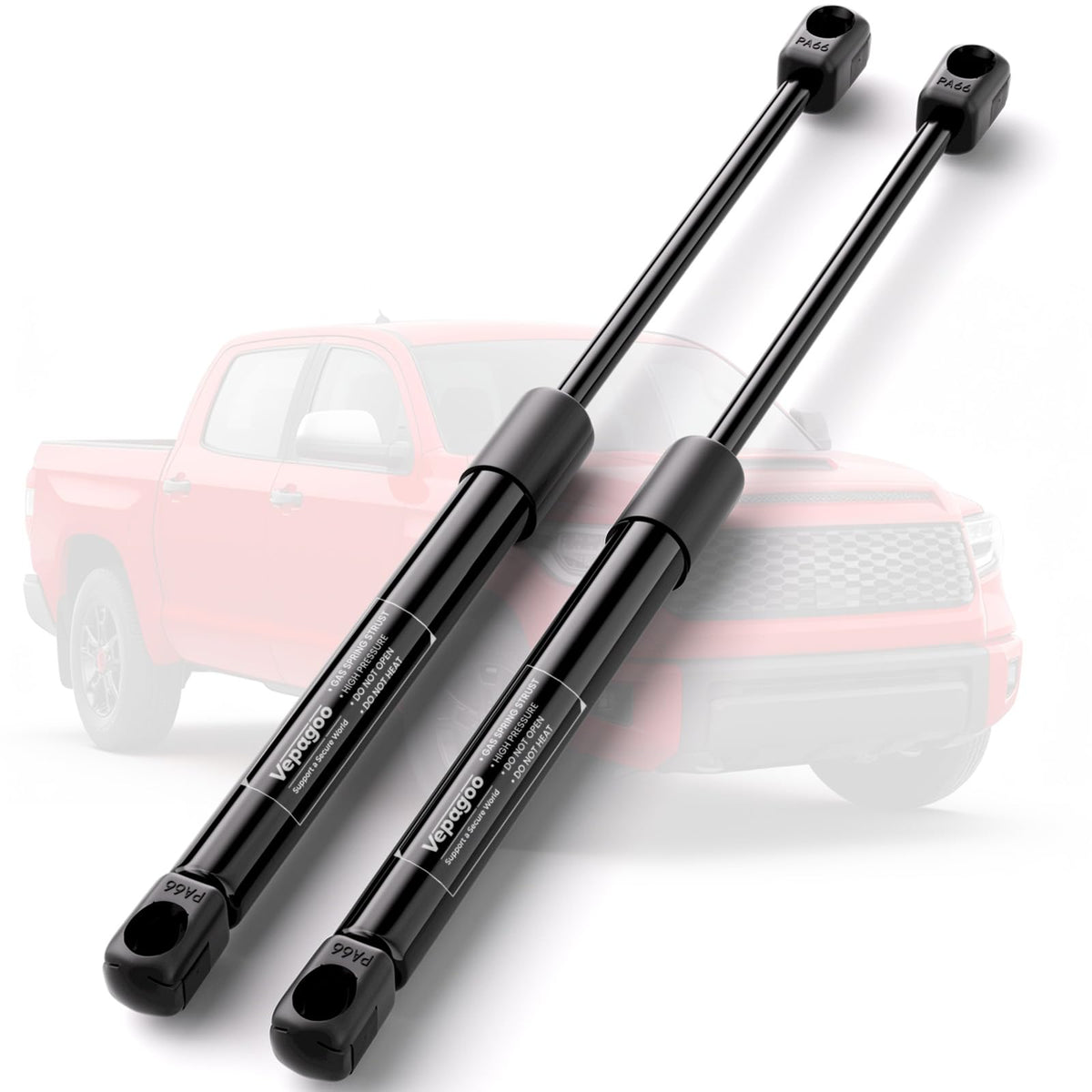 Vepagoo front hood struts for Toyota Tundra provide smooth, hands-free opening.