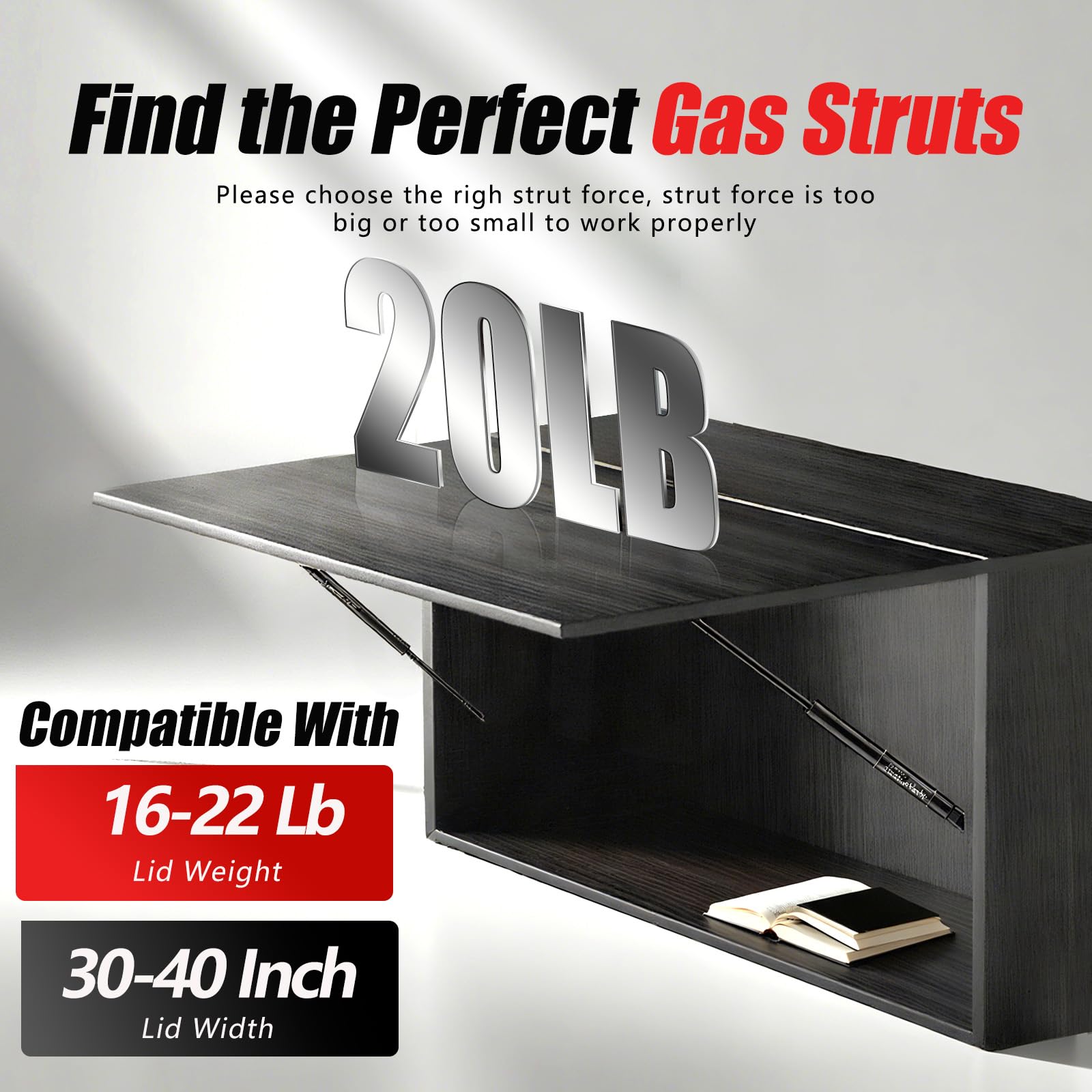 Vepagoo GSNI-5300-20 gas spring for doors ensures steady closing.