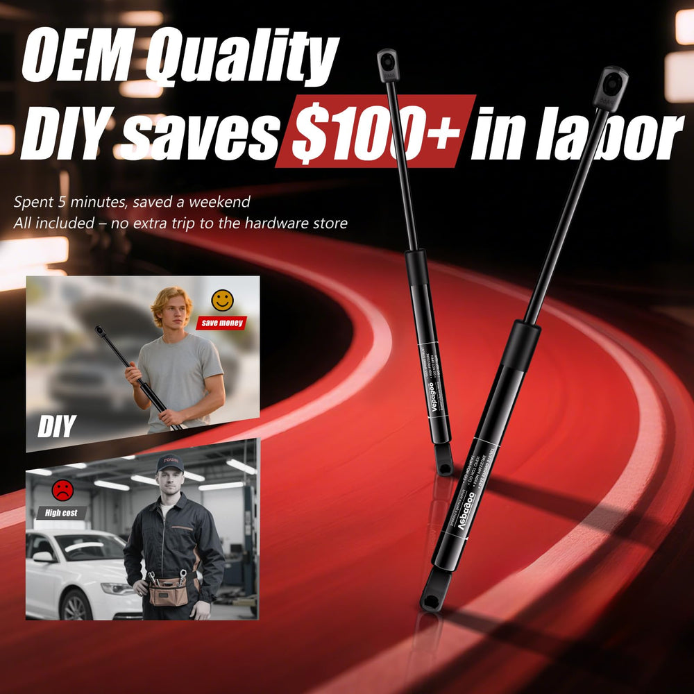 Vepagoo hood lift struts close-up highlights quality hardware