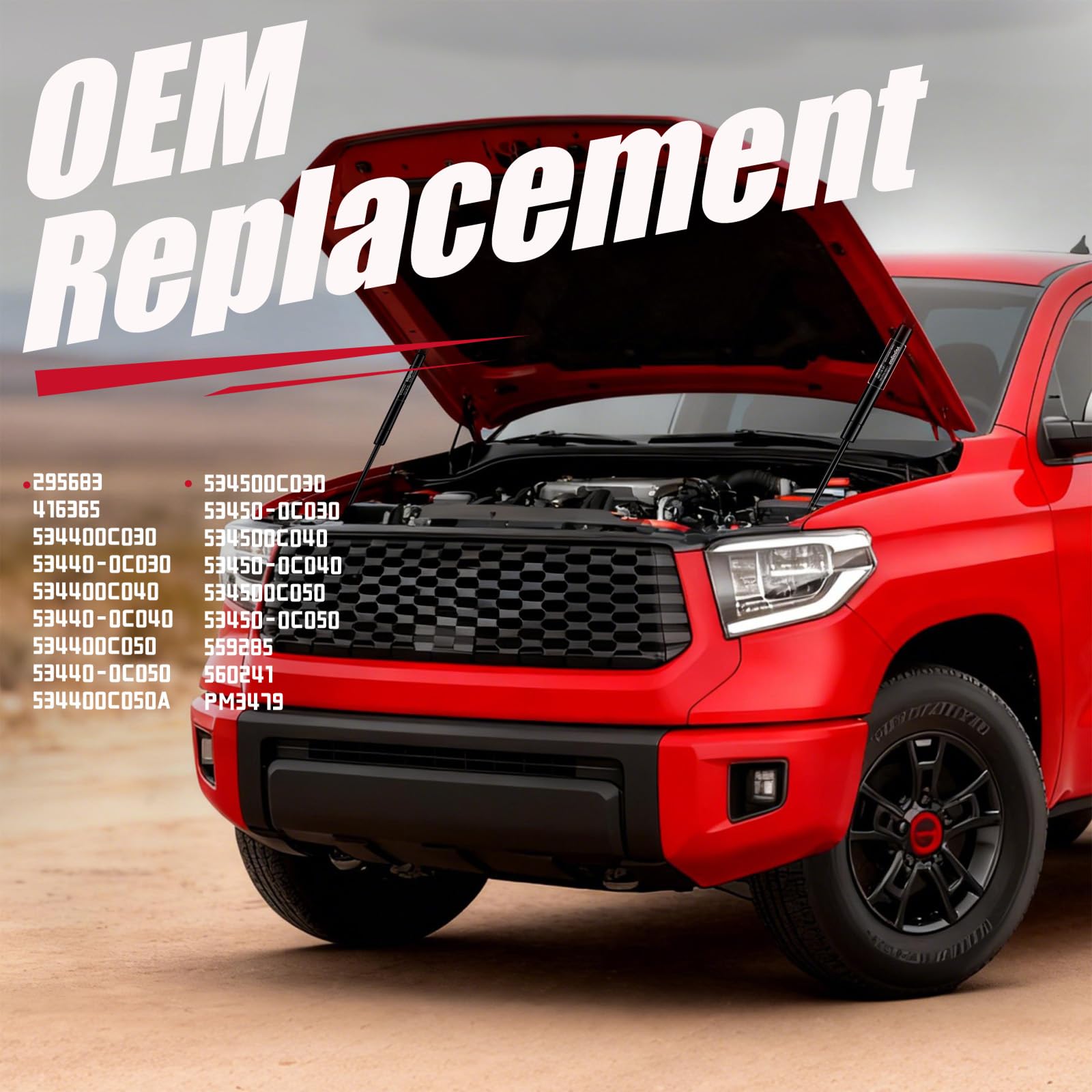 Vepagoo hood lift supports for Tundra ensure smooth maintenance access.
