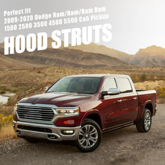 Vepagoo hood shocks showing easy installation and tool-free setup