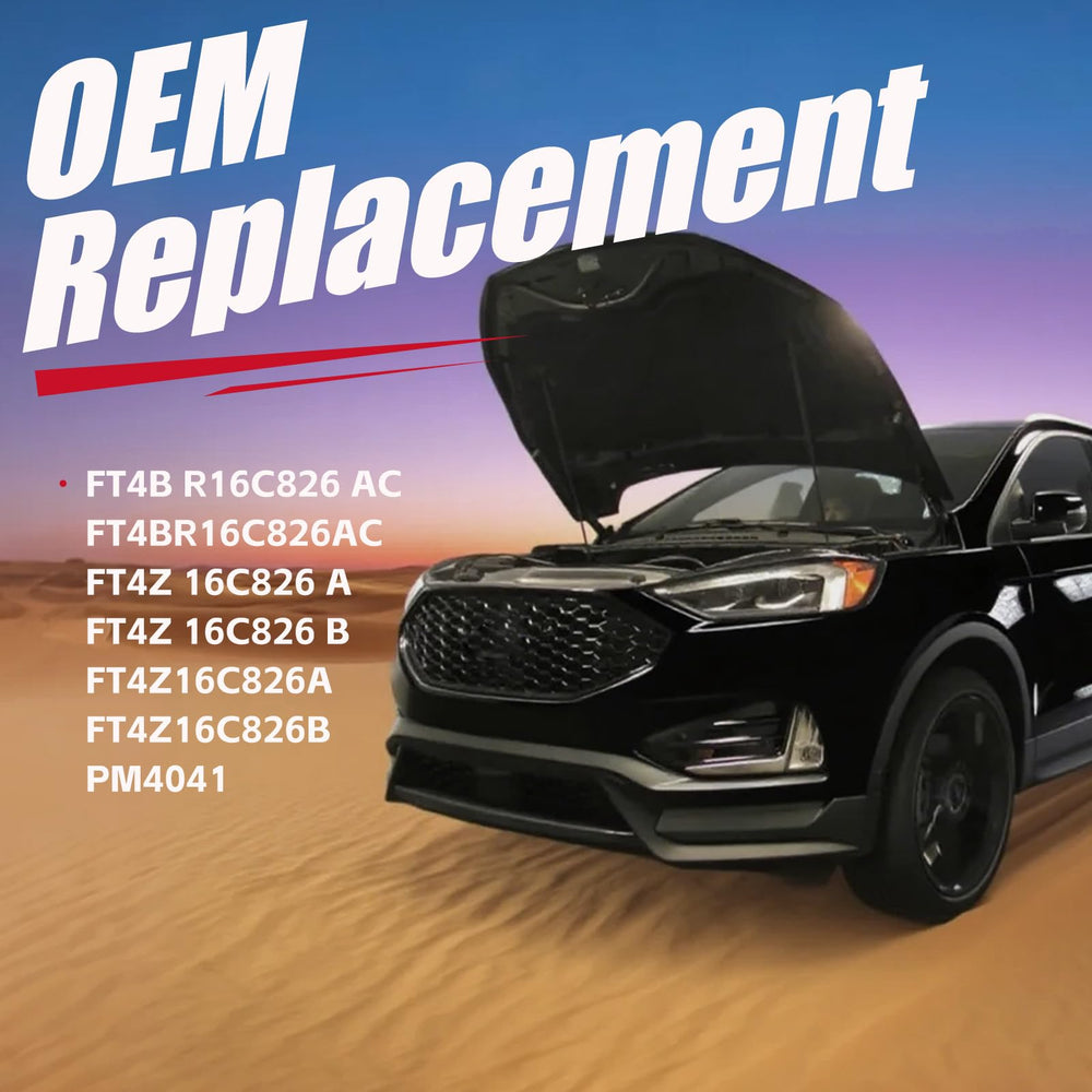 Installed hood struts on Ford Edge showing secure lift