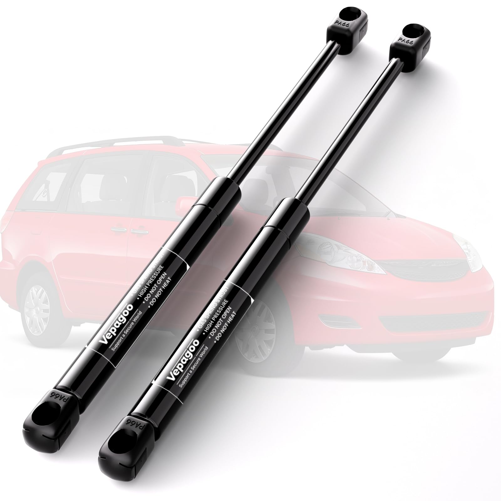 Vepagoo Liftgate Struts on Toyota Sienna angle shot show precise fit and smooth operation