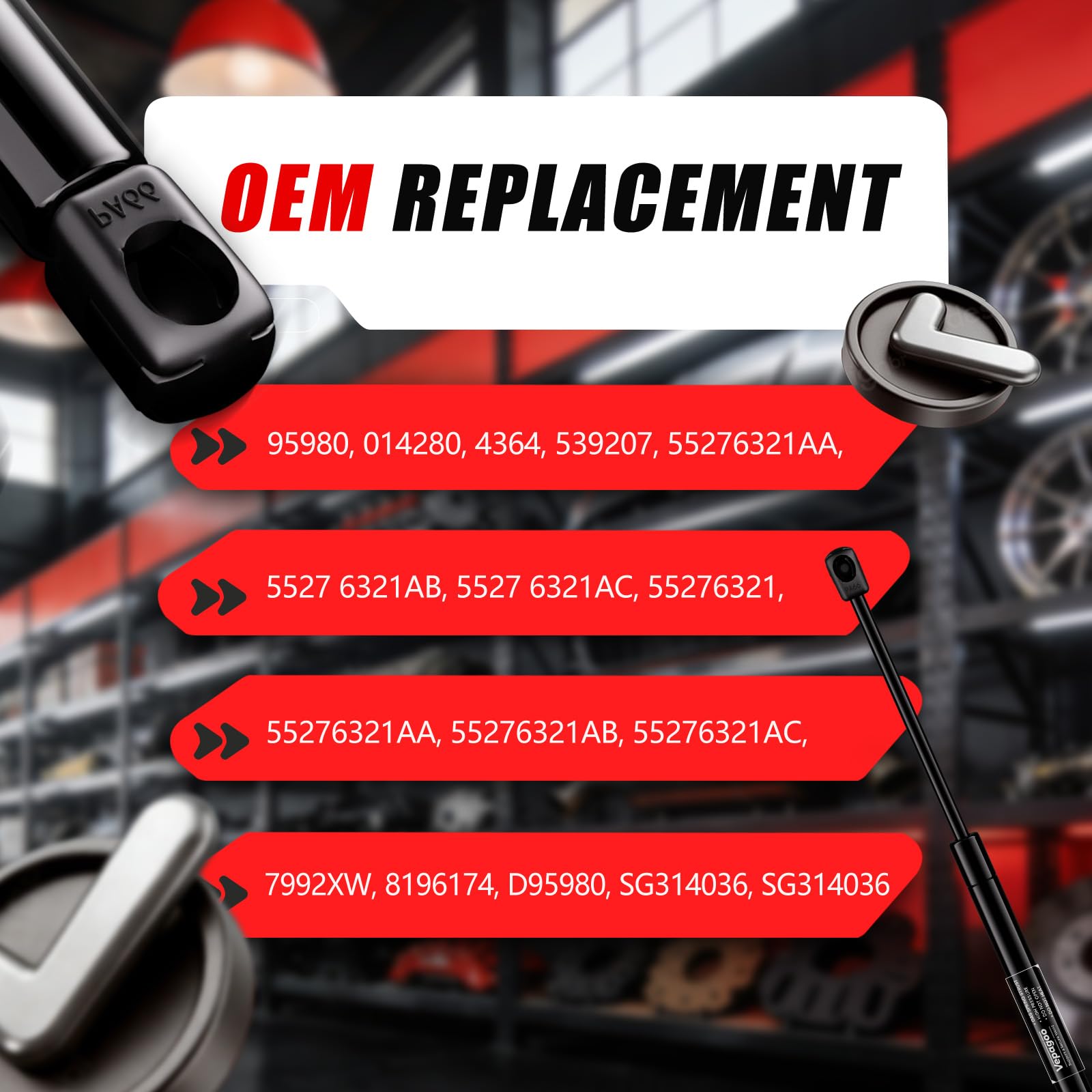 Vepagoo packaging for Dodge Ram hood lift supports
