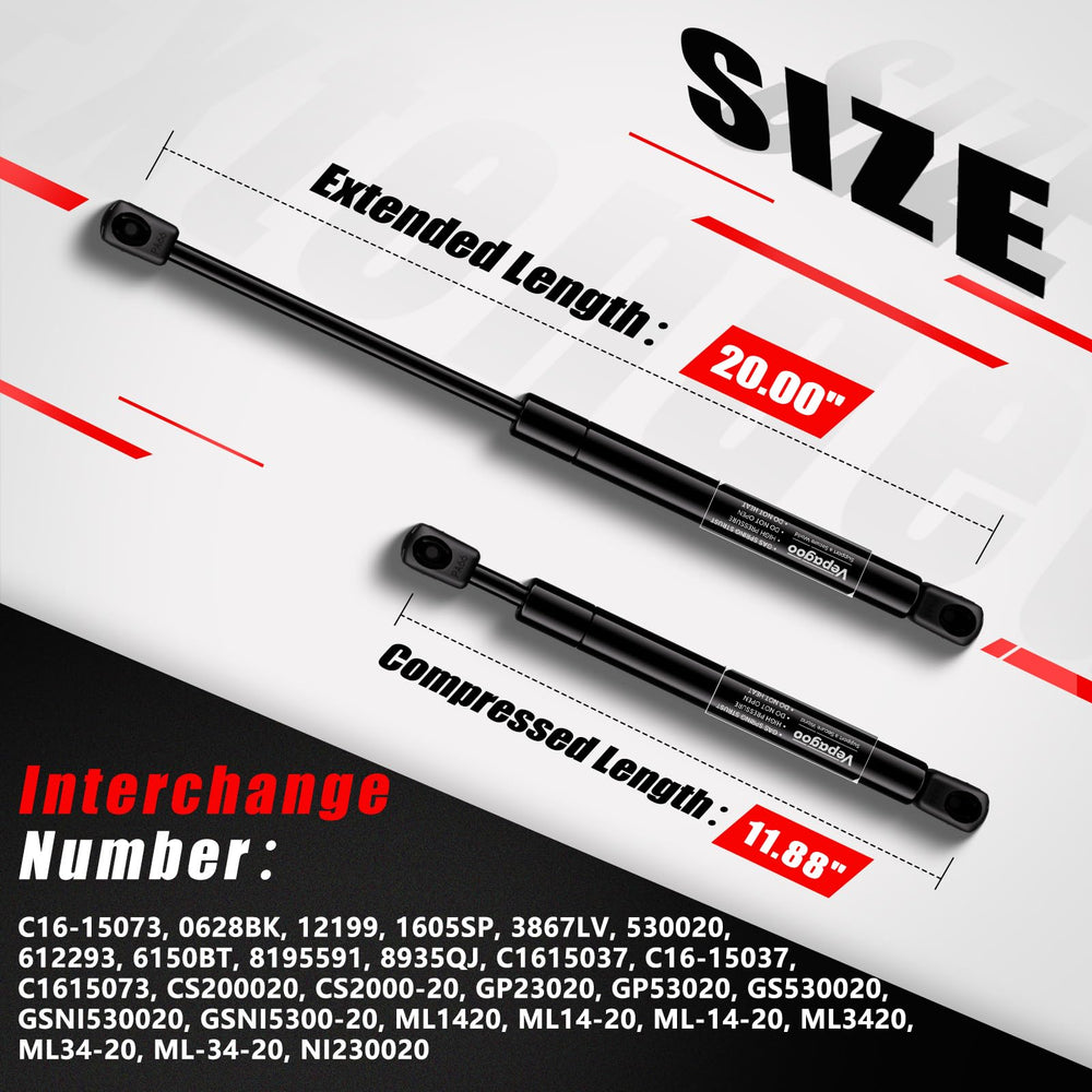 Vepagoo SX200p-20 gas strut delivers reliable door hold open.