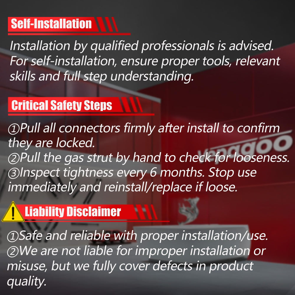 Two-pack packaging of Vepagoo front hood struts