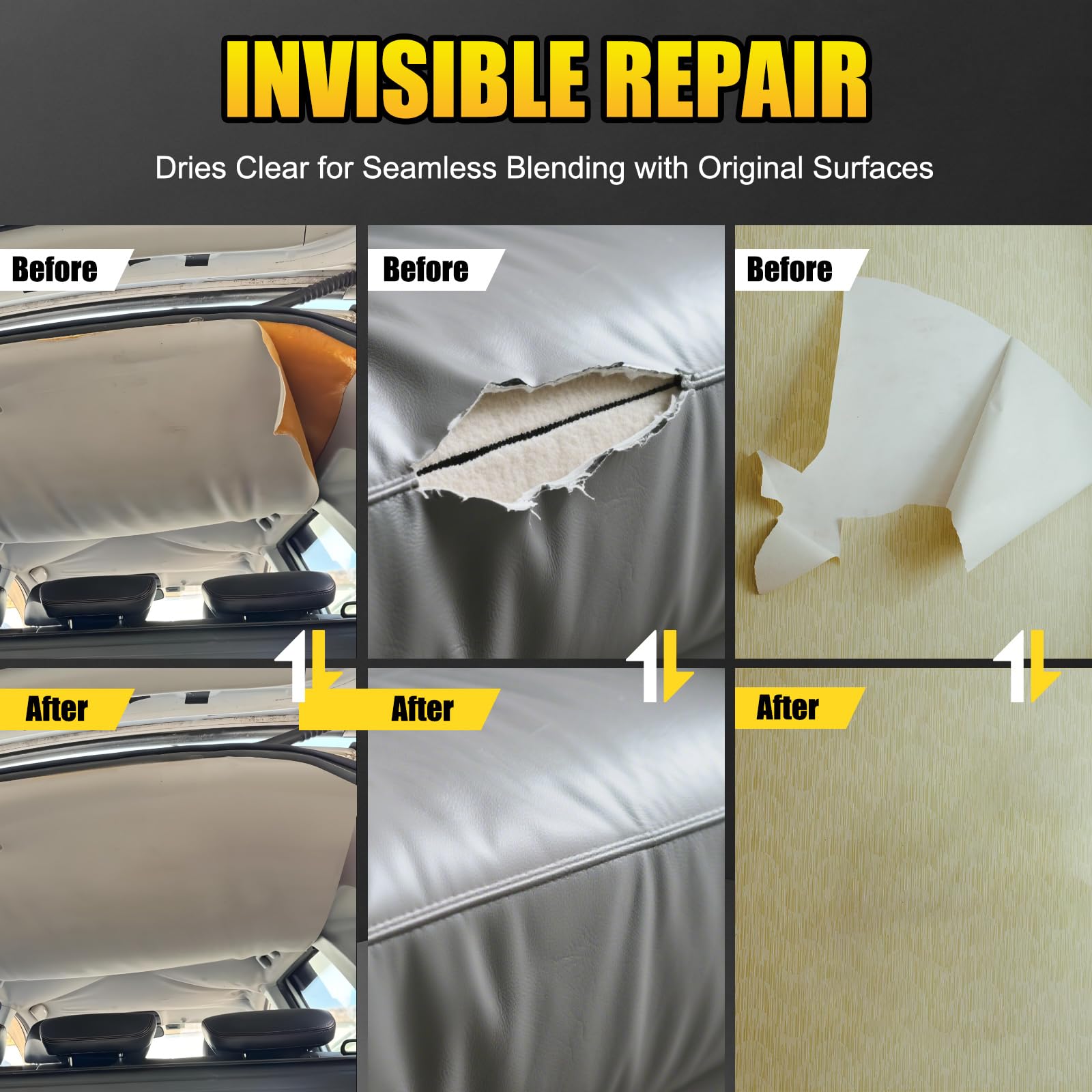 VerdeVilla headliner bonds fabric, leather, and plastic for durable interior repairs