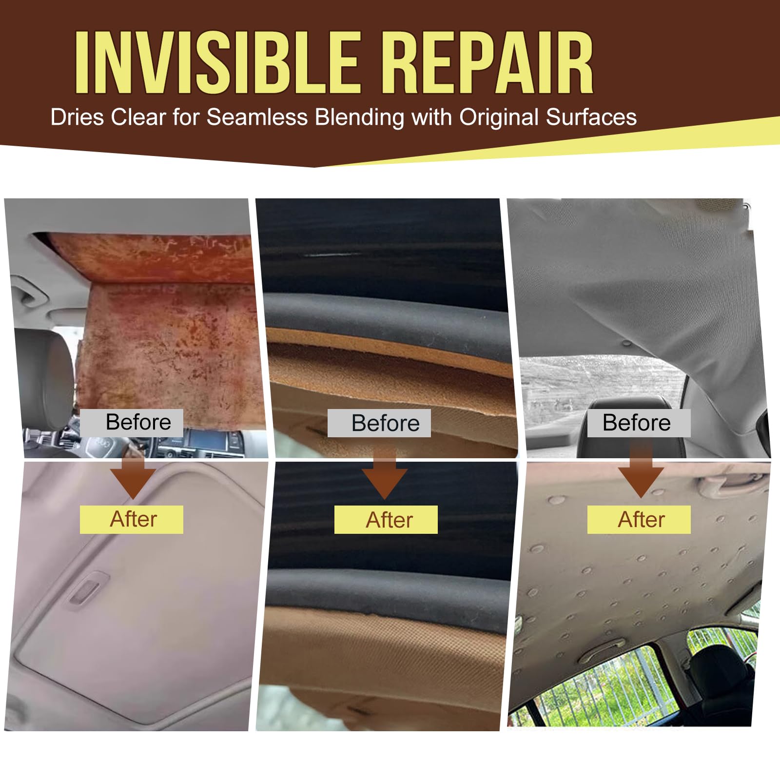 VerdeVilla Headliner Repair Fabric Tear demonstrates quick, durable patch on fabric.