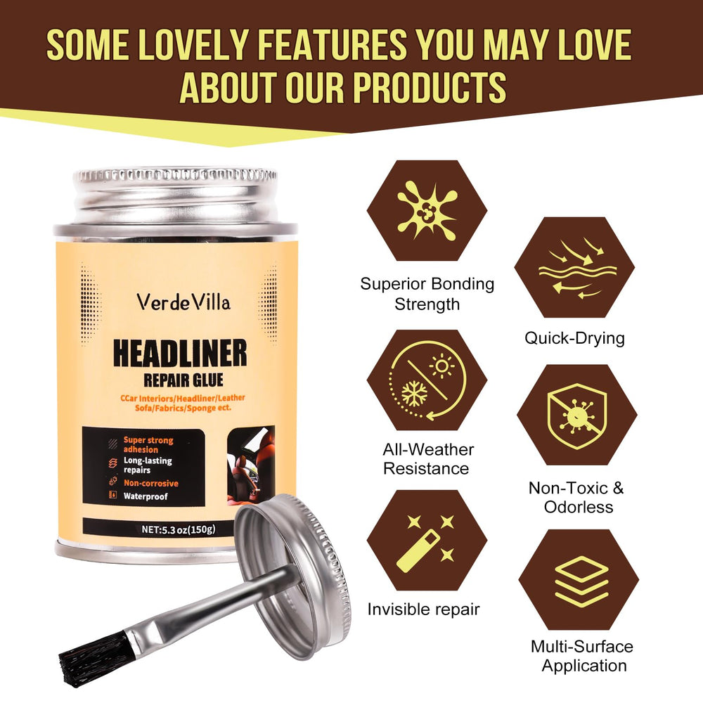 VerdeVilla Headliner Glue waterproof seal shows rain and humidity resistance.