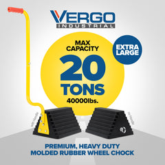 Vergo Industrial XL wheel chock 32 inch ergonomic handle for easy placement