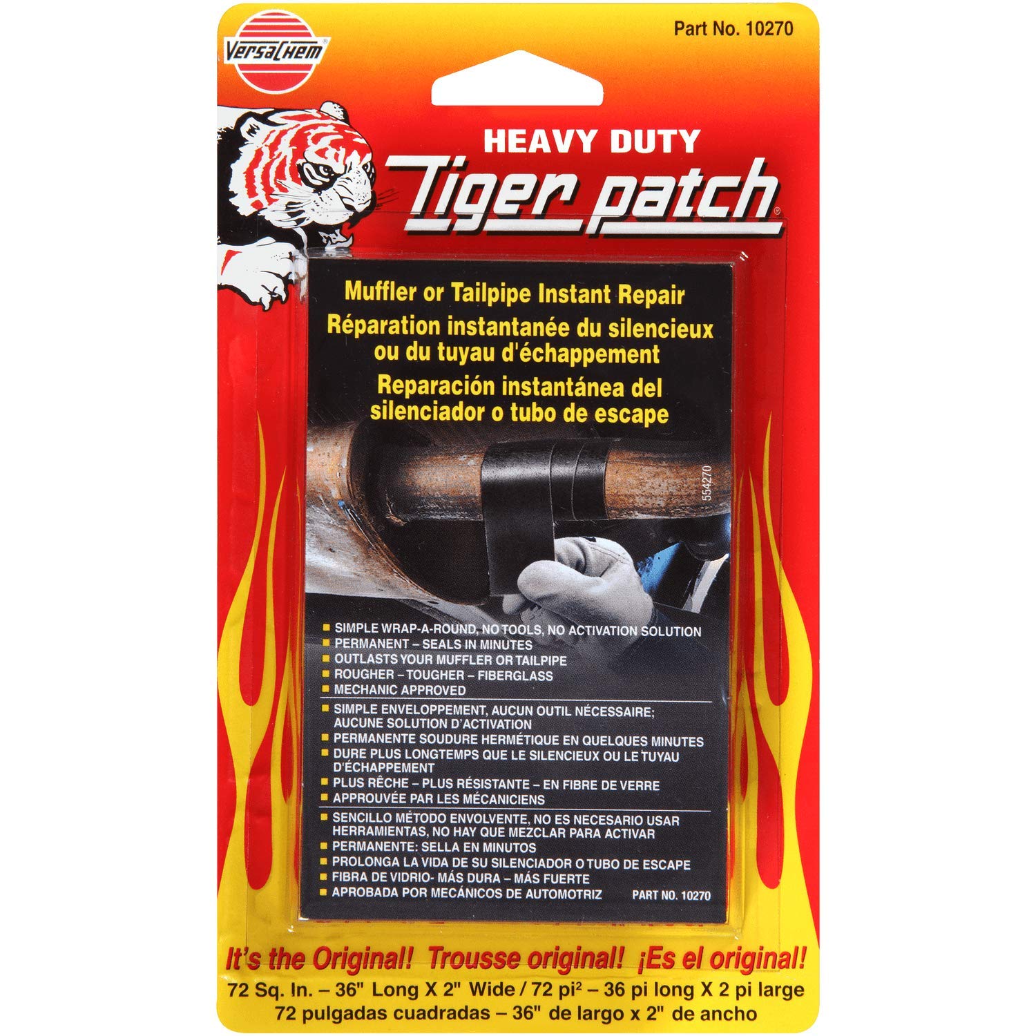 Versachem TigerPatch tailpipe wrap demonstrating protective heat shielding.