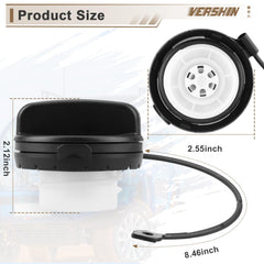 Vershin gas cap mounted on vehicle demonstrates proper fit and airtight seal.